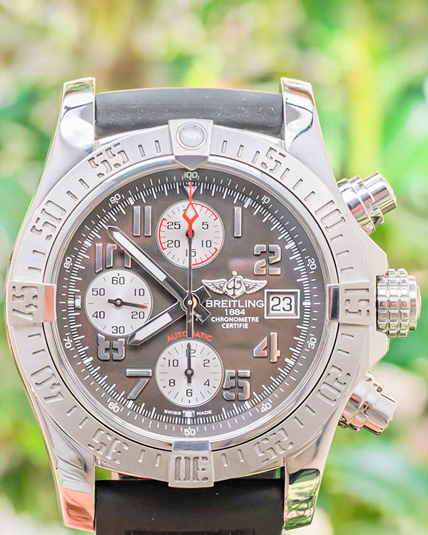 Breitling Avenger II 43MM Tungsten Gray Dial Rubber Strap (A1338111/F564)