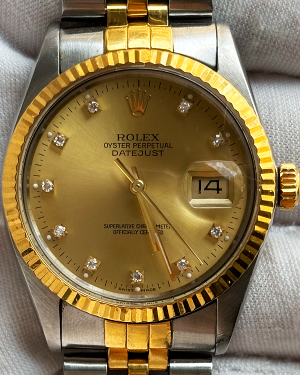 1988 (R Serial) Rolex Datejust Vintage 36MM Champagne Dial Two-Tone Jubilee Bracelet (16013G)