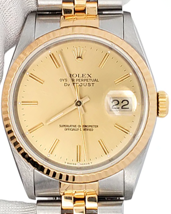 Rolex Datejust 36MM Champagne Dial Two-Tone Jubilee Bracelet (16233)