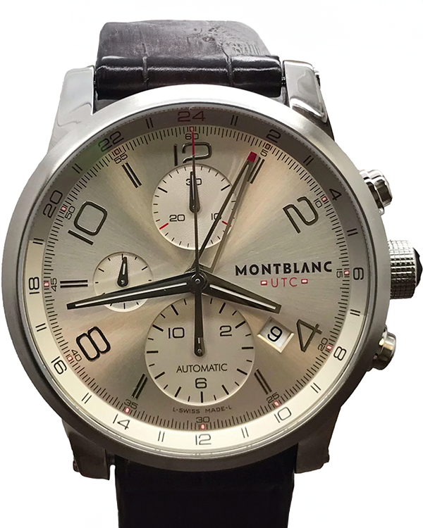 Montblanc Timewalker Chronograph UTC 43MM Silver Dial Leather Strap (107065)