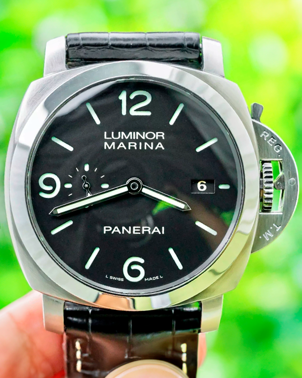 2014 Panerai Luminor Marina 1950 3 Days Automatic 44MM Black Dial Leather Strap (PAM00312)