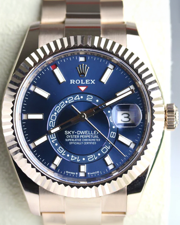 2024 Rolex Sky-Dweller 42MM Blue Dial Rose Gold Oyster Bracelet (336935)