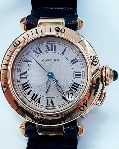 Cartier Pasha De Cartier 35MM White Dial Leather Strap (1035)