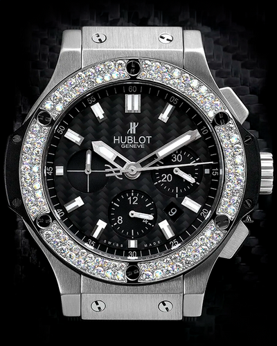 Hublot Big Bang 44MM Aftermarket Bezel Black Dial Rubber Strap (301.SM.1770.GR)