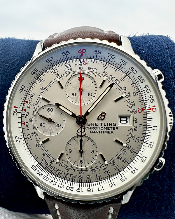 Breitling Navitimer Heritage 41MM Silver Dial Leather Strap (A13324)