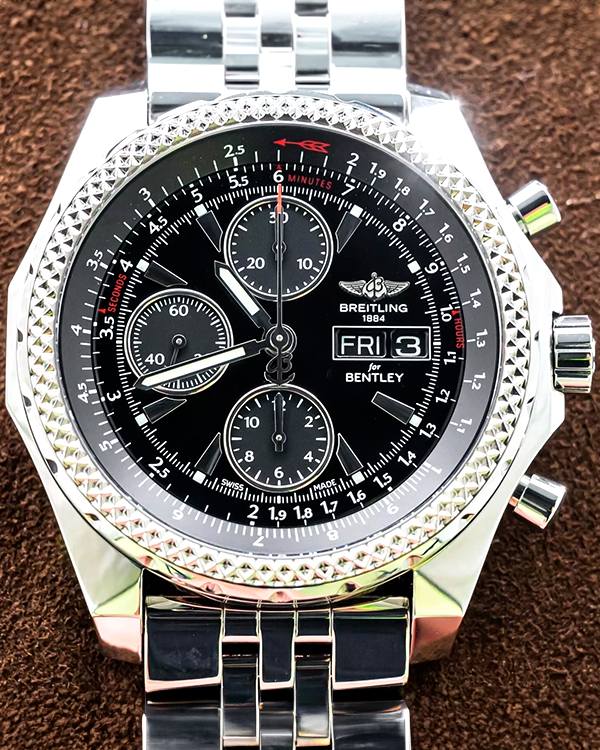 Breitling Bentley GT 45MM Black Dial Steel Bracelet (A1336212/B724)