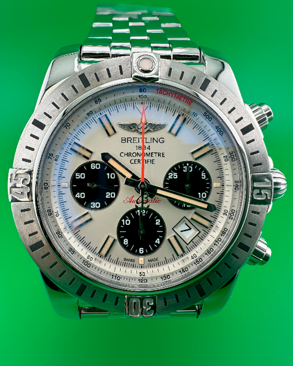 2015 Breitling Chronomat Airborne 44MM Silver Dial Steel Bracelet (AB01154G/G786)