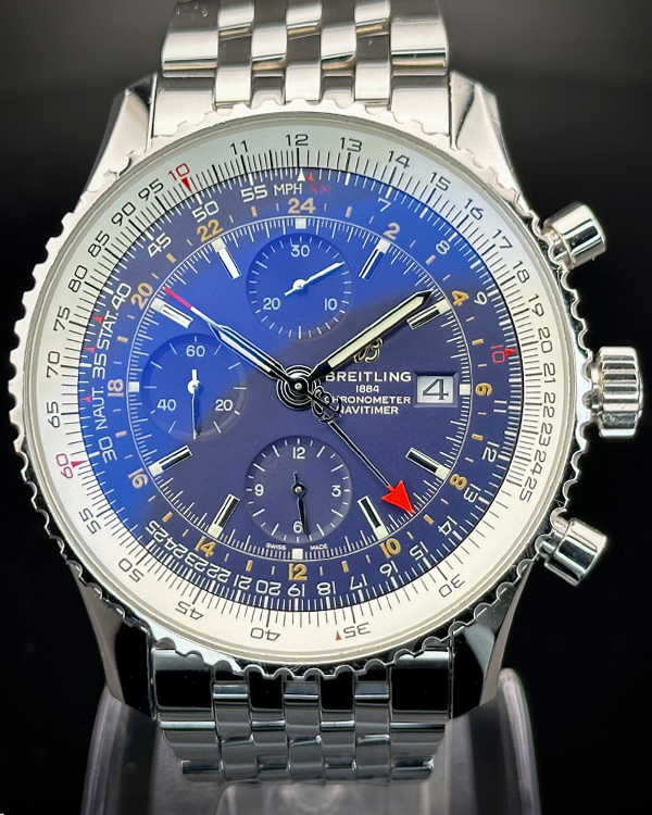 2019 Breitling Navitimer World 46MM Blue Dial Steel Bracelet (A24322121C2A1)