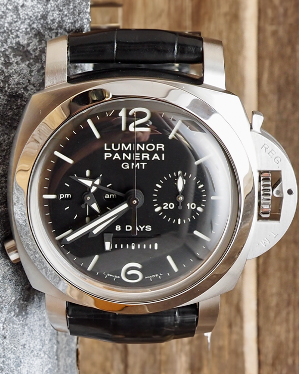 2014 Panerai Luminor 1950 Monopulsante GMT 44MM Black Dial Leather (PAM00275)