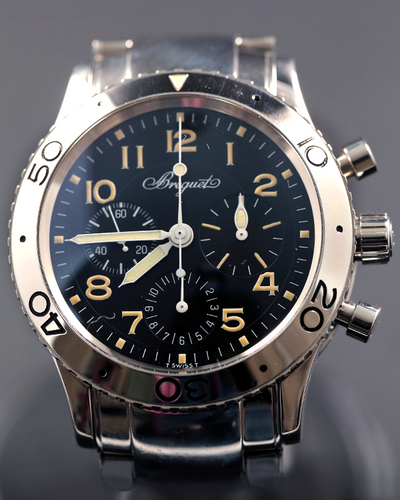 Breguet Type XX-XXI-XXII 39MM Tritium Black Dial Steel Bracelet (3800/92/9W6)