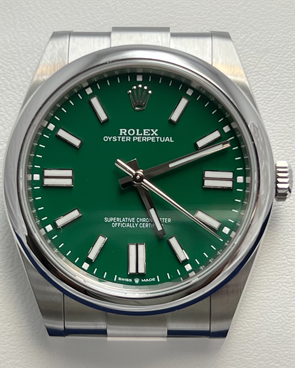 2023 Rolex Oyster Perpetual 41MM Green Dial Oyster Bracelet (124300)