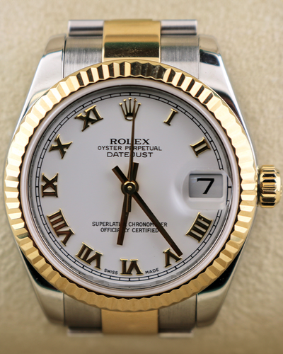 2009 (V Serial) Rolex Lady-Datejust 31MM White Dial Two-Tone Oyster Bracelet (178273)