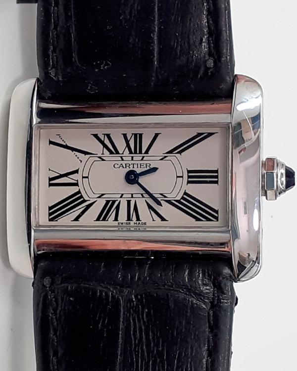 Cartier Tank Divan 32X25MM Quartz White Dial Leather Strap (2599)