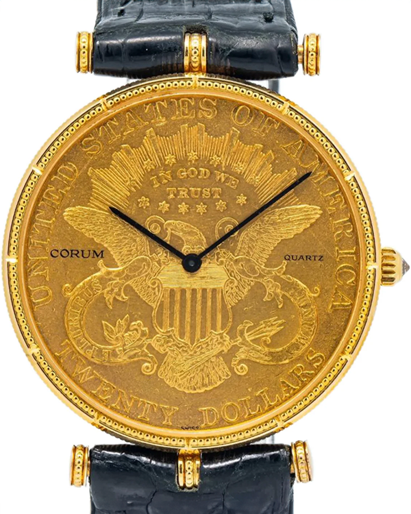 Corum Twenty Dollar Coin 35MM Yellow Gold Dial Yellow Leather Strap (1904)