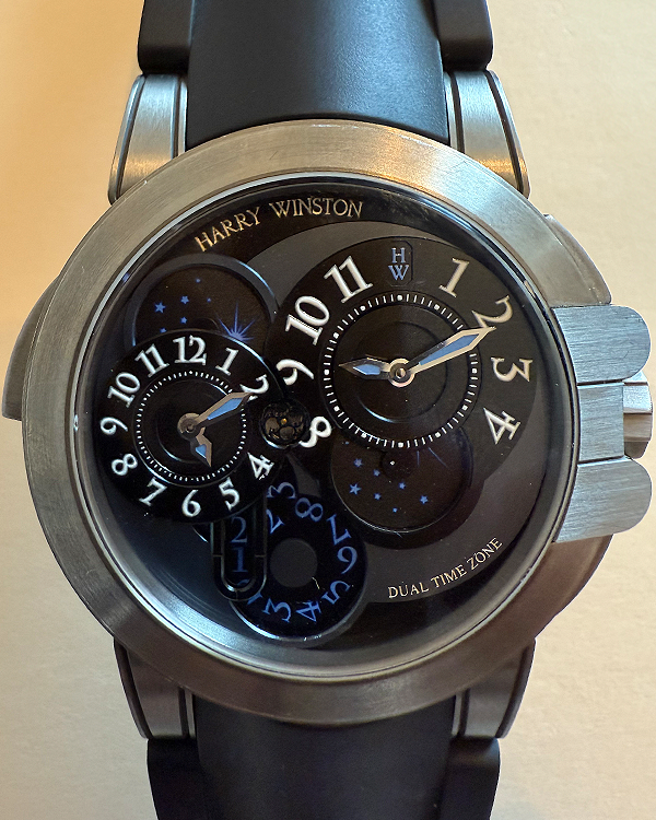 2008 Harry Winston Project Z4 Ocean Dual Time L.E. 44MM Black Dial Rubber Strap (410/MATZ44ZC.W)