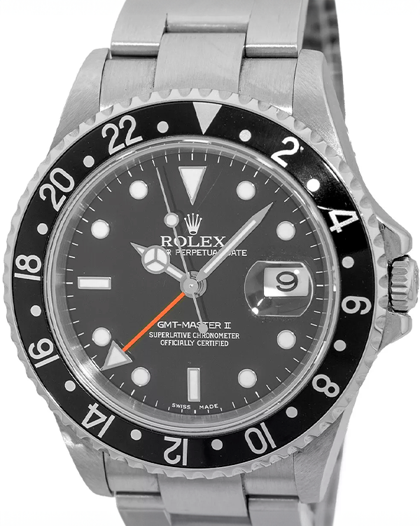 2007 Rolex GMT-Master II 40MM Black Dial Steel Bracelet (16710)