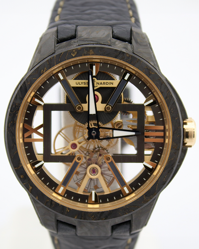 Ulysse Nardin Executive 43MM Skeleton Dial Leather Strap (3715-260)