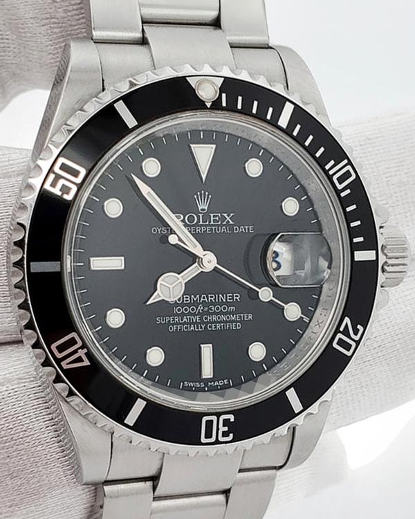 Rolex Submariner Date 40MM Black Dial Steel Steel Oyster Bracelet (16610)