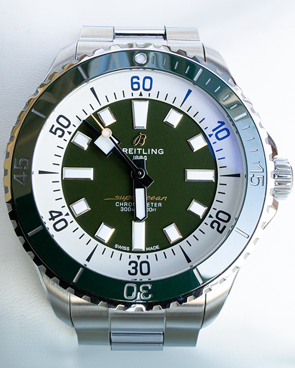 Breitling Superocean 44MM Green Dial Steel Bracelet (A17376)