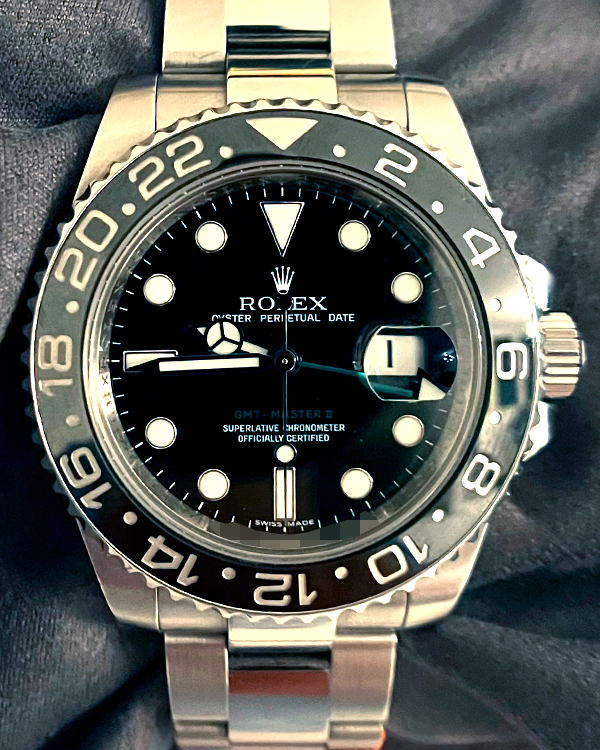 2010 Rolex GMT-Master II 40MM Black Dial Steel Bracelet (116710LN)