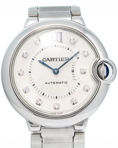 Cartier Ballon Bleu 36MM Silver Dial Steel Bracelet (WE902075)