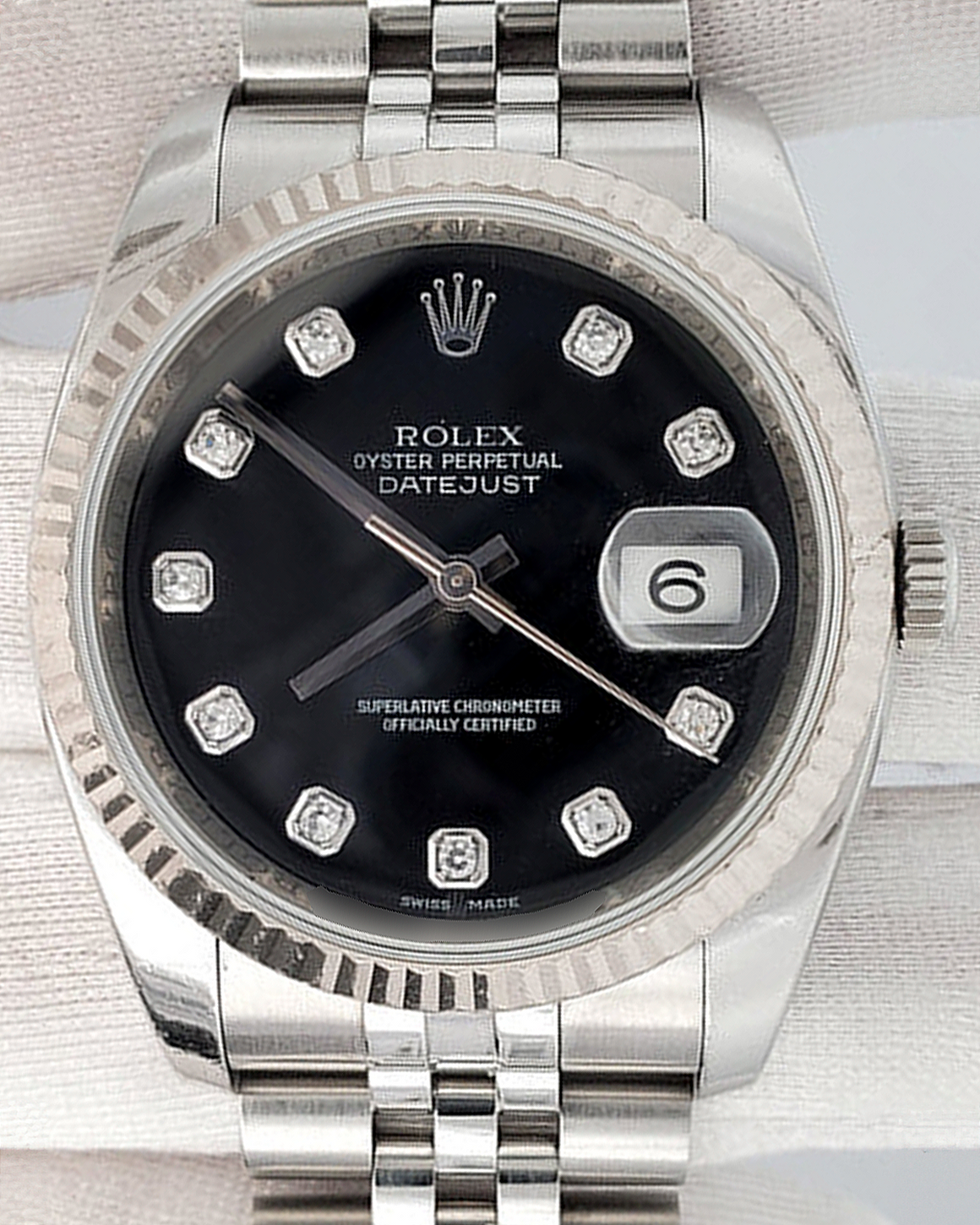 Rolex Datejust 36MM Black Dial Steel Jubilee Bracelet (116234)