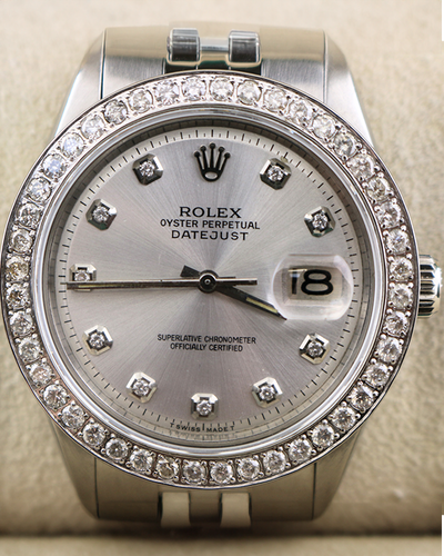 1975 (4.0 Mill. Serial) Rolex Datejust 36MM Aftermarket Silver Dial Jubilee Bracelet (1603)