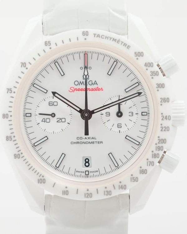 Omega Speedmaster "White Side of the Moon" 44.25MM White Dial Leather Strap (311.93.44.51.04.002)