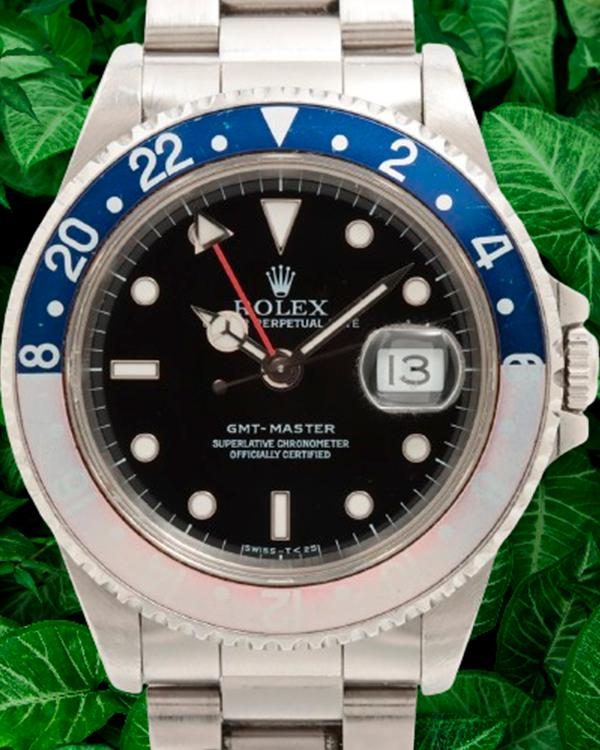 Rolex GMT-Master "Faded Pepsi" 40MM Black Dial Oyster Bracelet (16700)