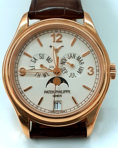 Patek Philippe Annual Calendar 39MM White Dial Leather Strap (5146R)