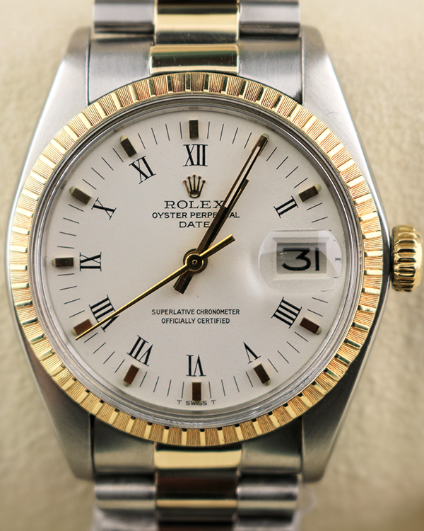 1978 (5.4 Mill Serial) Rolex Oyster Perpetual Date 34MM White Dial Two-Tone Oyster Bracelet (1500)