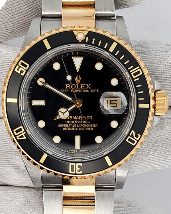 Rolex Submariner Date 40MM Black Dial Two-Tone Oyster Bracelet (16803)