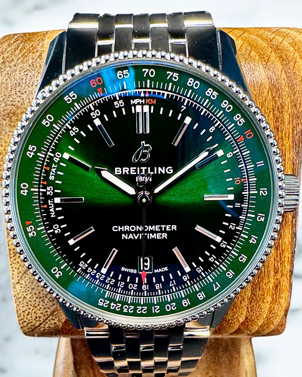 Breitling Navitimer 41MM Green Dial Steel Bracelet (A17326)