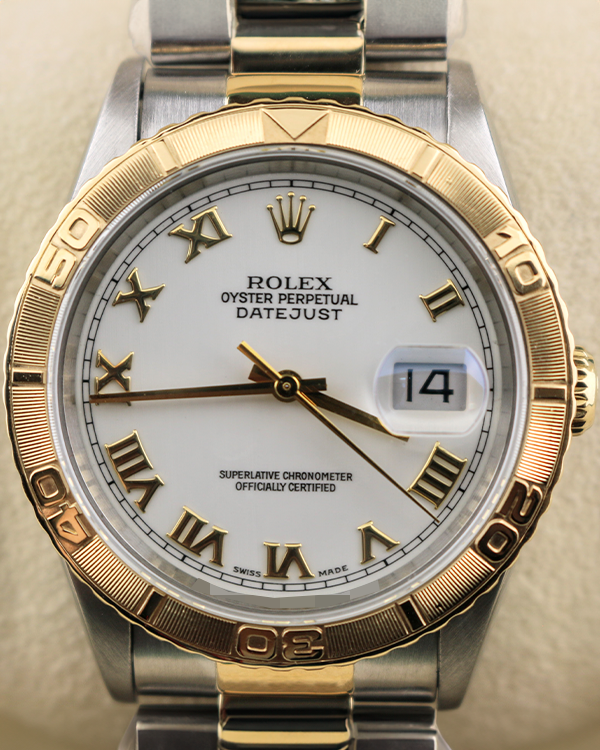 1997 (U serial) Rolex Datejust Turn-O-Graph 36MM White Dial Two-Tone Oyster Bracelet (16263)