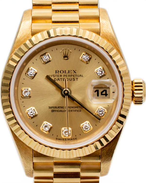 Rolex Lady-Datejust 26MM Champagne Dial President Bracelet (79178)