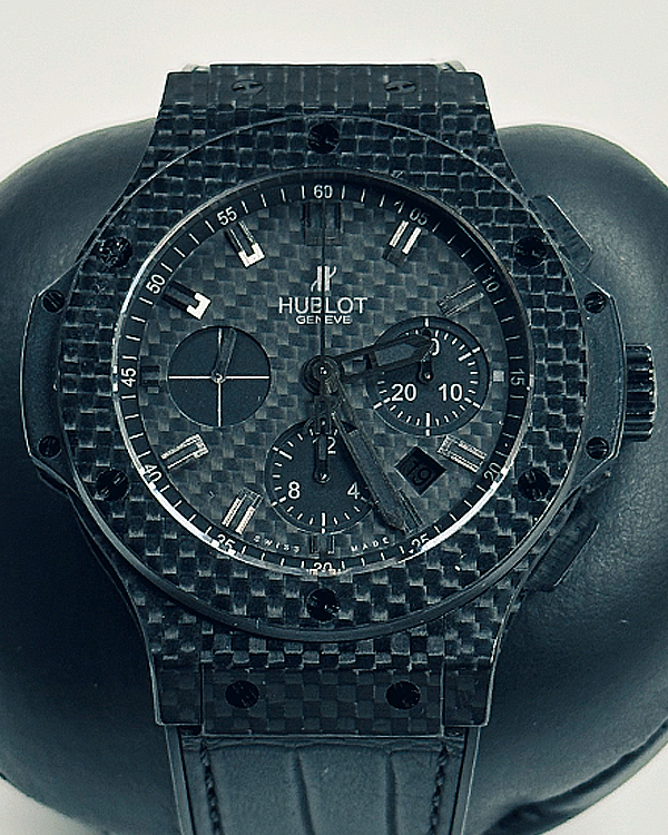 2012 Hublot Big Bang Carbon All Black 44MM Black Dial Rubber Strap (301.QX.1740.GR)