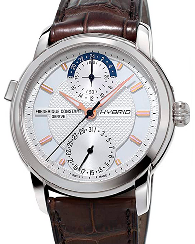 2024 Frederique Constant Classic Hybrid Manufacture 42MM White Dial Leather Strap (FC-750V4H6)