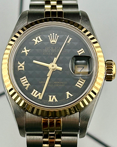 1991 Rolex Lady-Datejust 26MM Black Pyramid Dial Two-Tone Jubilee Bracelet (69173)