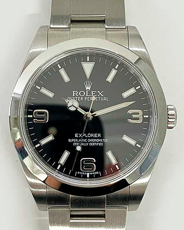 2012 Rolex Explorer 39MM Steel Black Dial Oyster Bracelet (214270)