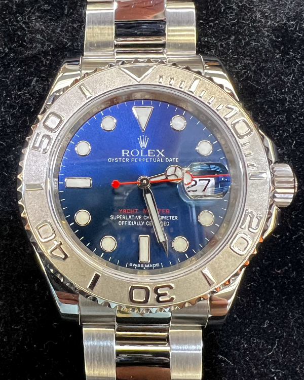 2015 Rolex Yacht Master 40MM Rolesium Blue Dial Oyster Bracelet