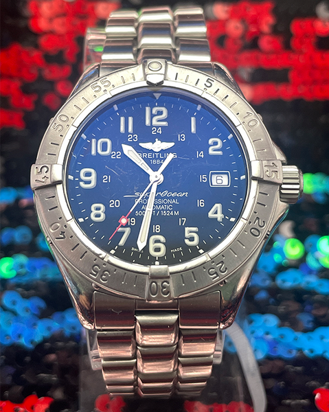 2002 Breitling Superocean 41MM Steel Black Dial Bracelet (A1734509