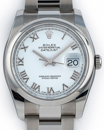 2018 Rolex Datejust 36MM White Dial Oyster Bracelet (116200)