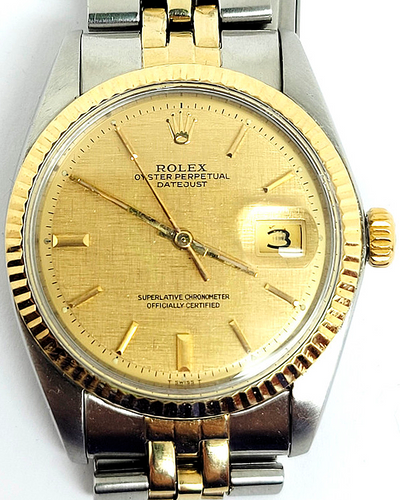 Rolex Datejust 36MM Champagne Linen Dial Two-Tone Jubilee Bracelet (1601)