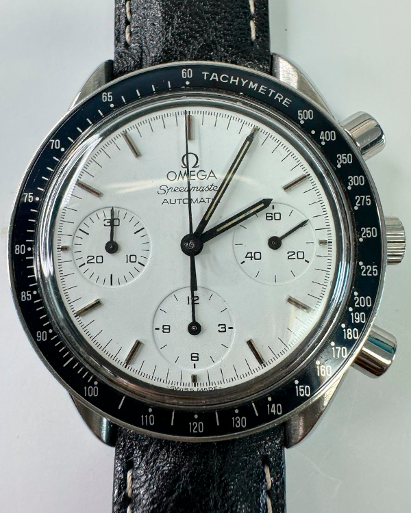 Omega Speedmaster Reduced 39MM White Dial Leather Strap (175.0032)