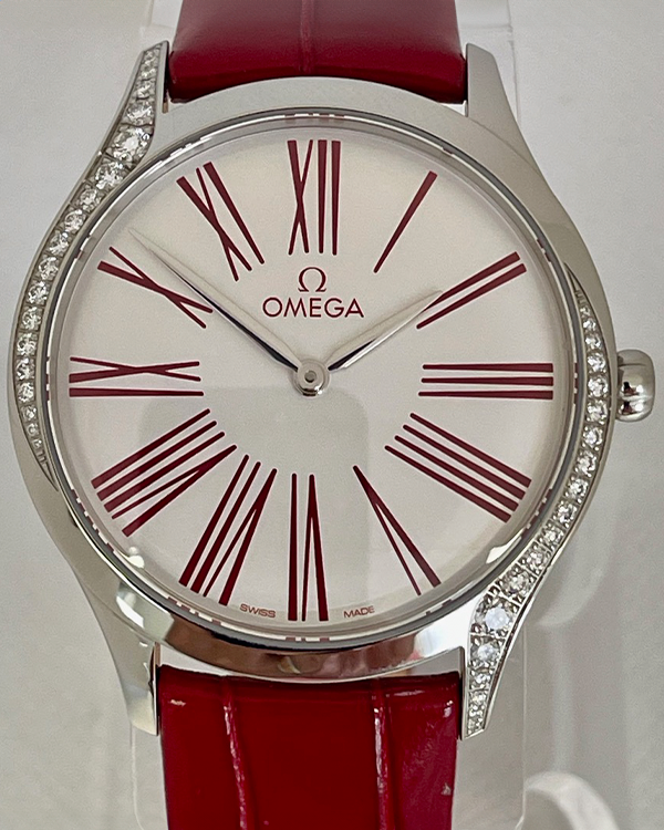 Omega De Ville Trésor 36MM Quartz Silver Dial Leather Strap (428.18.36.60.04.002)