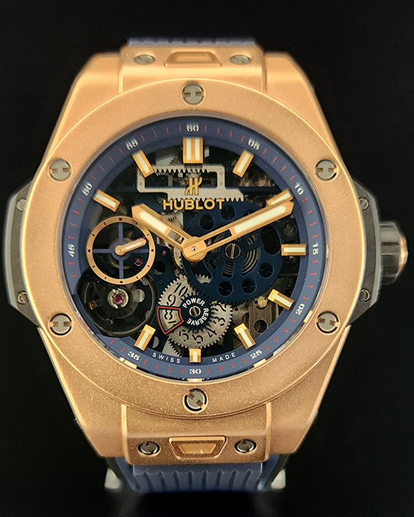 2018 Hublot Big Bang Meca-10 "King Gold" 45MM Skeleton Dial Rubber Strap (414.OI.5123.RX)