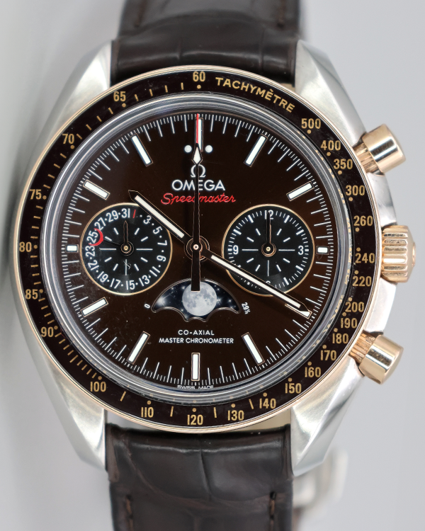 2017 Omega Speedmaster Professional Moonwatch Moonphase 44.25MM Brown Dial Leather Strap (304.23.44.52.13.001)