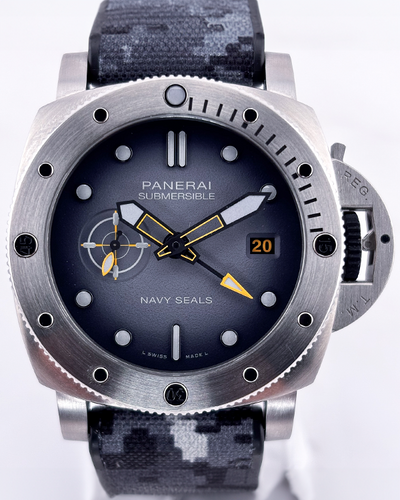 2023 Panerai Submersible GMT Navy SEALs L.E. 44MM Grey Dial Rubber/Textile Strap (PAM01323)