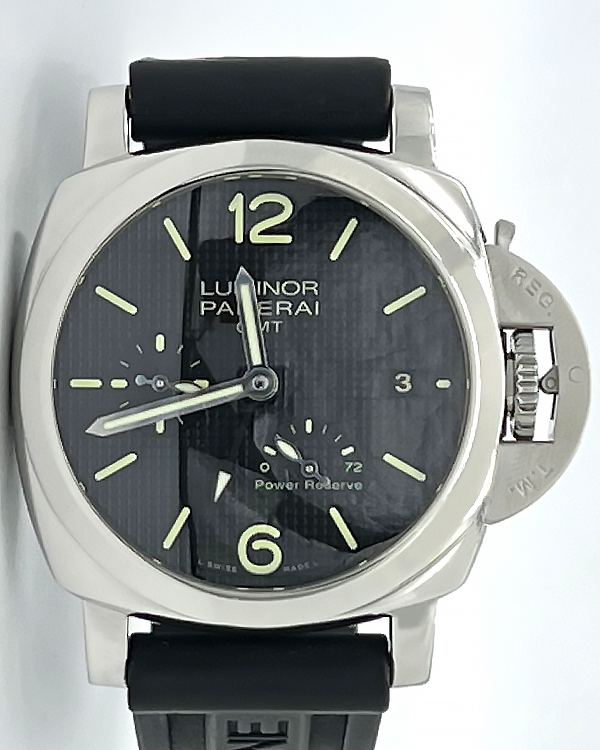 Panerai Luminor 1950 3 Days GMT 42MM Black Dial Rubber Strap (PAM00537)