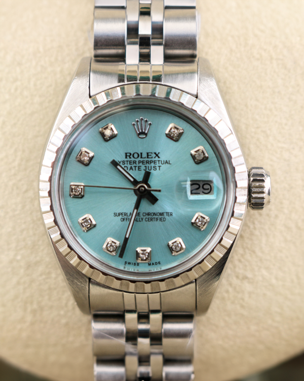 Rolex Lady-Datejust 26MM Aftermarket Blue Dial Jubilee Bracelet (69240)